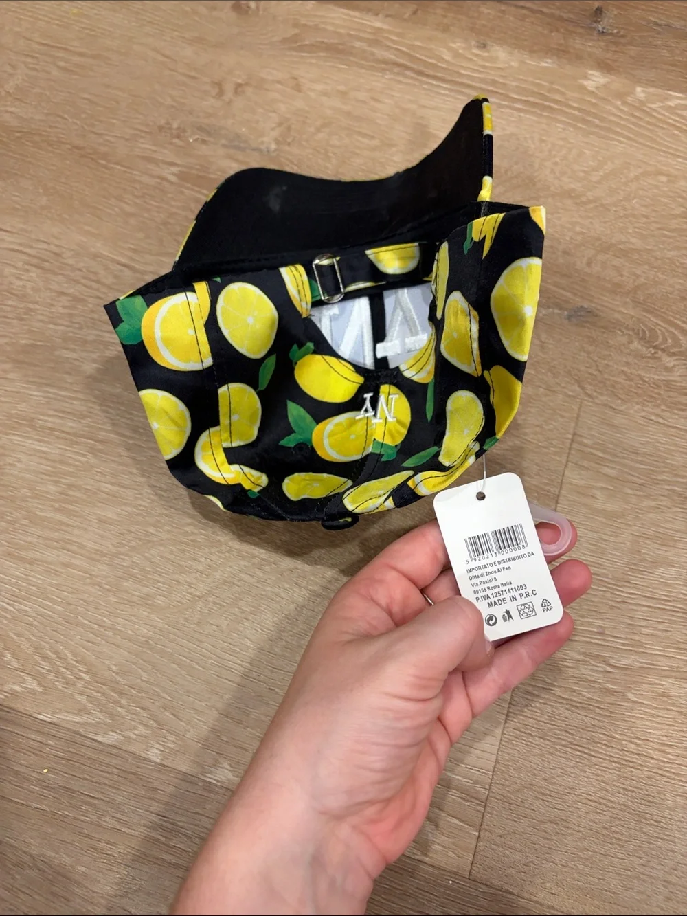 NYC Kids Lemon Print Cap - Black & Yellow